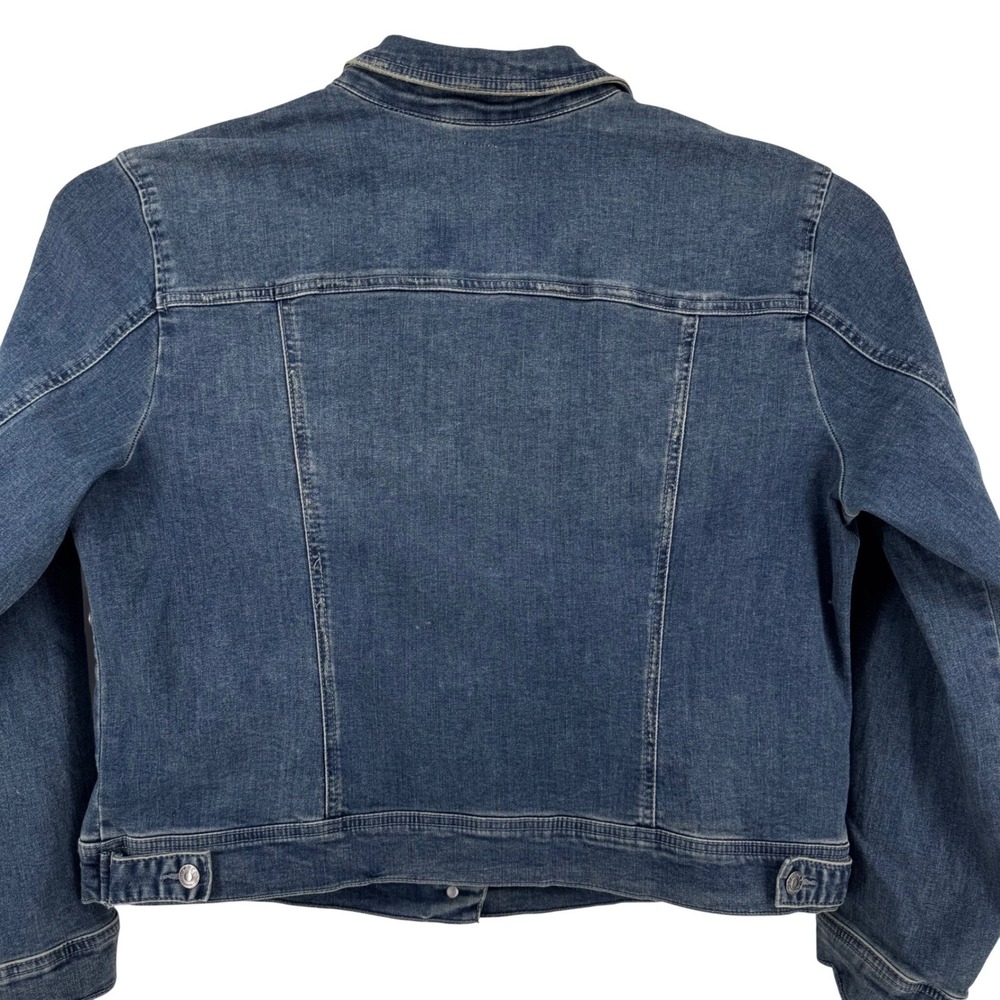 Lincoln Outfitters Denim Jacket Womens XL Blue Medium Wash Stretch Trucker - Picture 11 of 12